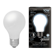 Лампа светодиодная филаментная Gauss E27 4100К 10 Вт 860 Лм 175-240 В груша матовая - фото 3