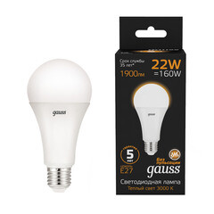 Лампа светодиодная Gauss E27 3000К 22 Вт 1900 Лм 175-240 В груша тонированная - фото 6