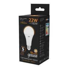 Лампа светодиодная Gauss E27 3000К 22 Вт 1900 Лм 175-240 В груша тонированная - фото 5