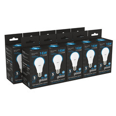 Лампа светодиодная Gauss E27 6500К 16 Вт 1520 Лм 175-240 В груша тонированная - фото 3