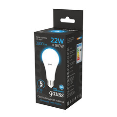 Лампа светодиодная Gauss E27 6500К 22 Вт 2000 Лм 175-240 В груша тонированная - фото 4