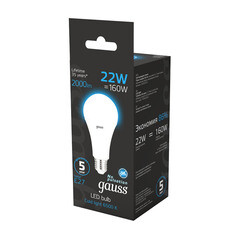 Лампа светодиодная Gauss E27 6500К 22 Вт 2000 Лм 175-240 В груша тонированная - фото 3