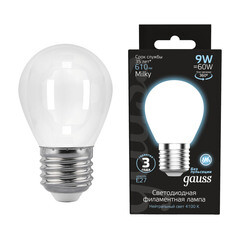 Лампа светодиодная филаментная Gauss E27 4100К 9 Вт 610 Лм 175-240 В шар тонированная - фото 2