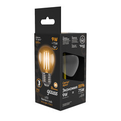 Лампа светодиодная филаментная Gauss E27 2700К 9 Вт 680 Лм 175-240 В шар прозрачная - фото 3