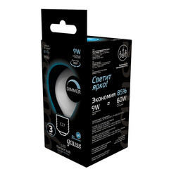 Лампа светодиодная филаментная Gauss E27 4100К 9 Вт 610 Лм 175-240 В шар тонированная диммируемая - фото 4