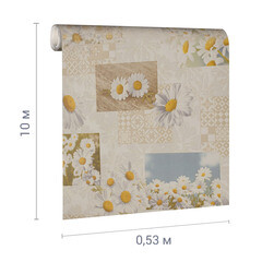 Обои вспененный винил на бумажной основе Sonet Ромашки 901302 (0,53х10 м) - фото 4