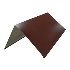 Конек для металлочерепицы 150х150 мм 2 м плоский коричневый RAL 8017