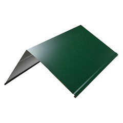 Конек для металлочерепицы 150х150 мм 2 м плоский зеленый RAL 6005