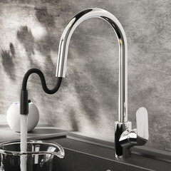 Смеситель для кухни AM.PM Like хром с высоким изливом с вытяжной лейкой однорычажный (F8012000) - фото 3