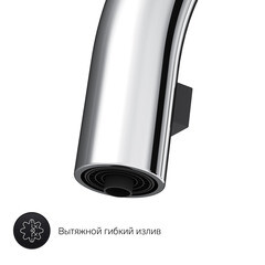 Смеситель для кухни AM.PM Like хром с высоким изливом с вытяжной лейкой однорычажный (F8012000) - фото 2