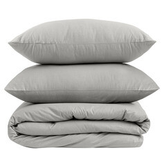 Комплект постельного белья Евро перкаль Василиса Idea светло-серый без простыни - фото 5