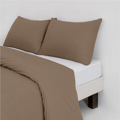 Комплект постельного белья Евро перкаль Василиса Idea коричневый без простыни - фото 2