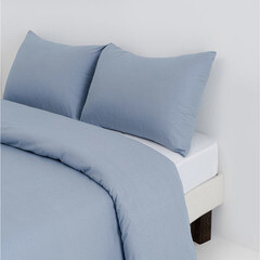 Комплект постельного белья Евро перкаль Василиса Idea голубой без простыни - фото 2