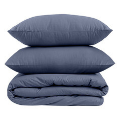 Комплект постельного белья Евро перкаль Василиса Idea синий без простыни - фото 5