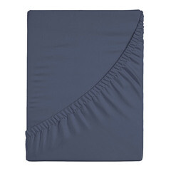 Изображение товара Простыня на резинке 180х200х25 см перкаль синяя Василиса Idea