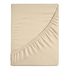 Изображение товара Простыня на резинке 180х200х25 см перкаль бежевая Василиса Idea