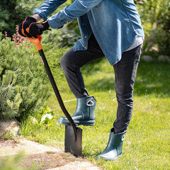 Лопата штыковая Plantic Terra стальная с закругленным лезвием для земляных работ с металлическим черенком 900 мм (11006-01) - фото 4