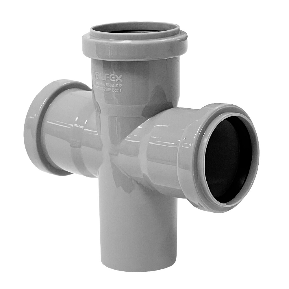 Крестовина Valfex d50х50х50 мм 87° пластиковая одноплоскостная для внутренней канализации