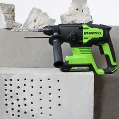 Перфоратор аккумуляторный Greenworks GD24SDS2K4 24 В 2 Дж 1х4Ач Li-Ion SDS-plus с АКБ и ЗУ (3803007UB) - фото 4