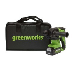 Перфоратор аккумуляторный Greenworks GD24SDS2K4 24 В 2 Дж 1х4Ач Li-Ion SDS-plus с АКБ и ЗУ (3803007UB) - фото 14