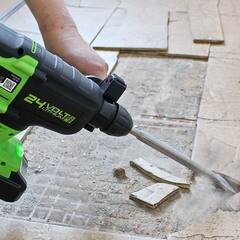 Перфоратор аккумуляторный Greenworks GD24SDS2K4 24 В 2 Дж 1х4Ач Li-Ion SDS-plus с АКБ и ЗУ (3803007UB) - фото 8