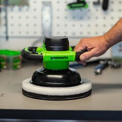 Шлифмашина полировальная аккумуляторная Greenworks G24BU10 24В d250 мм без АКБ и ЗУ (3502107) - фото 11