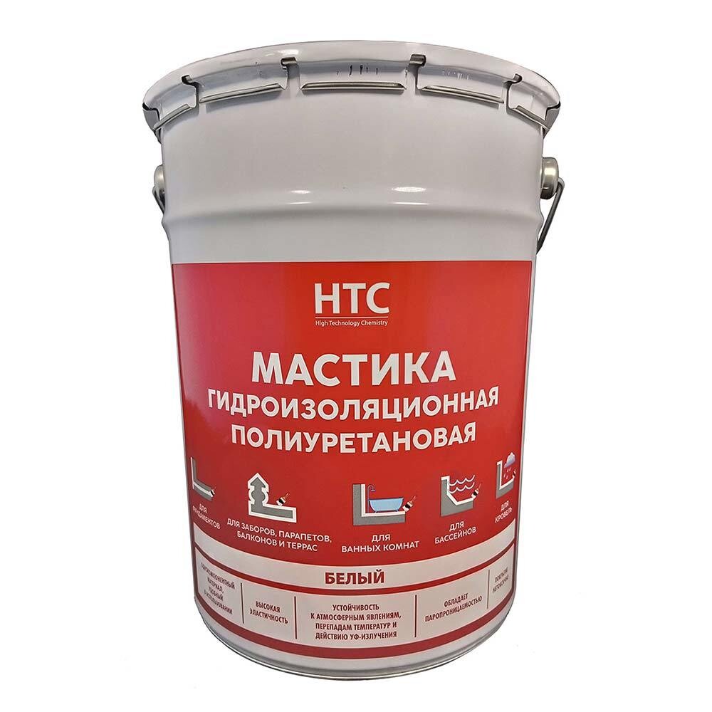 Изображение товара Полиуретановая гидроизоляционная мастика HTC 6 кг белая для кровли и бетона