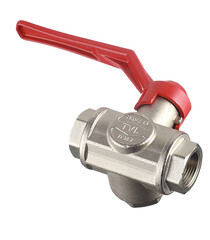 Кран шаровой латунный Itap 3/4 ВР(г) х 3/4 ВР(г) х 3/4 ВР(г) T-образный ручка трехходовой - фото 3