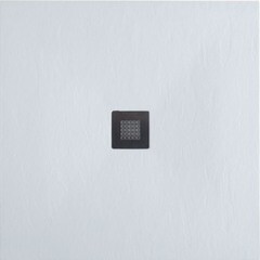 Изображение товара Поддон Allen Brau Priority литьевой мрамор 90х80х3 см прямоугольник белый низкий (8.31001-21)