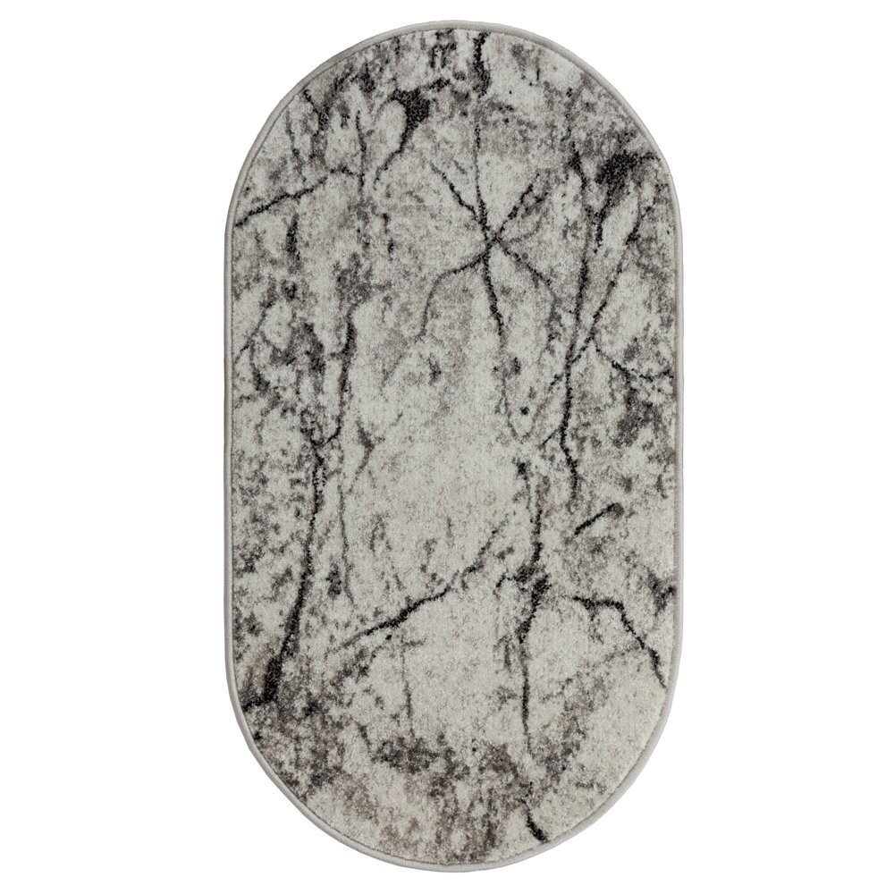 Изображение товара Ковёр овальный Agata 1,6х2,3 м серый гипоаллергенный современный стиль