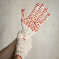 Перчатки х/б 6 нитей с ПВХ покрытием Петрович белые 10 (XL) - фото 14