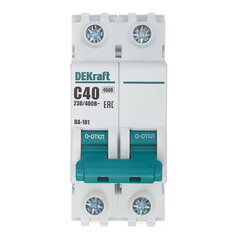 Изображение товара Автоматический выключатель модульный Dekraft ВА-101 2P 40А тип C 4,5 кА 220 В (11070DEK)