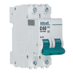 Автоматический выключатель модульный Dekraft ВА-101 2P 40А тип C 4,5 кА 220 В (11070DEK) - фото 3