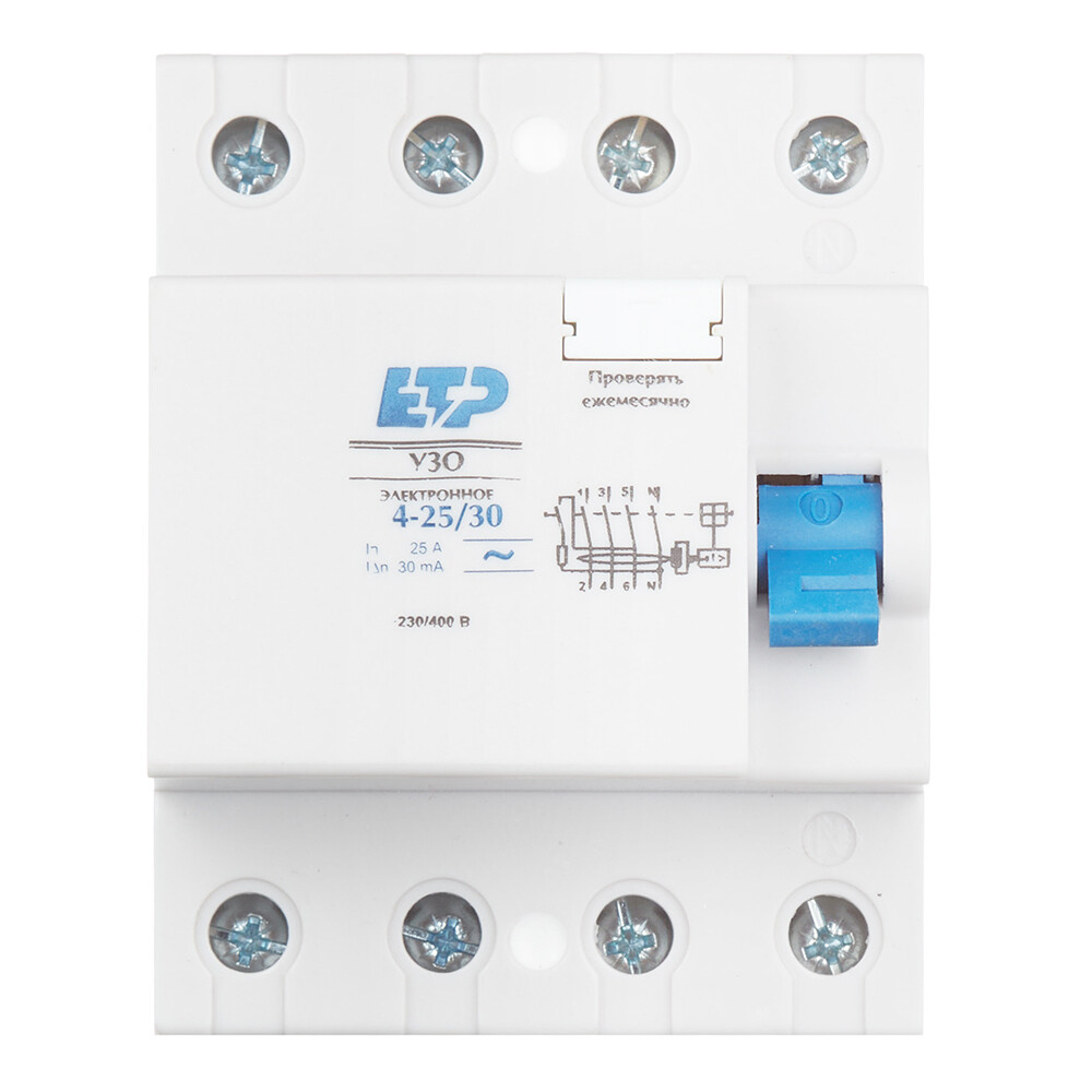 Изображение товара УЗО ETP DLF362 25А 3P+N тип AC 30 мА 4,5 кА