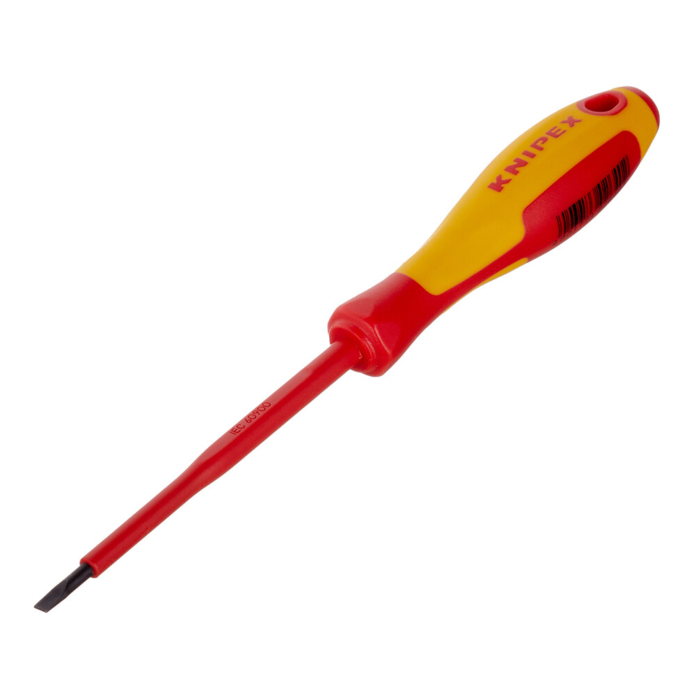 Изображение товара Диэлектрическая плоская отвертка Knipex 202 мм 1000 В, сталь хром-ванадиевая