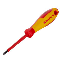 Отвертка диэлектрическая крестовая 187 мм 1000 В Knipex (KN-982401) PH1 - фото 1