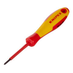 Отвертка диэлектрическая крестовая 162 мм 1000 В Knipex (KN-982400) PH0 - фото 1