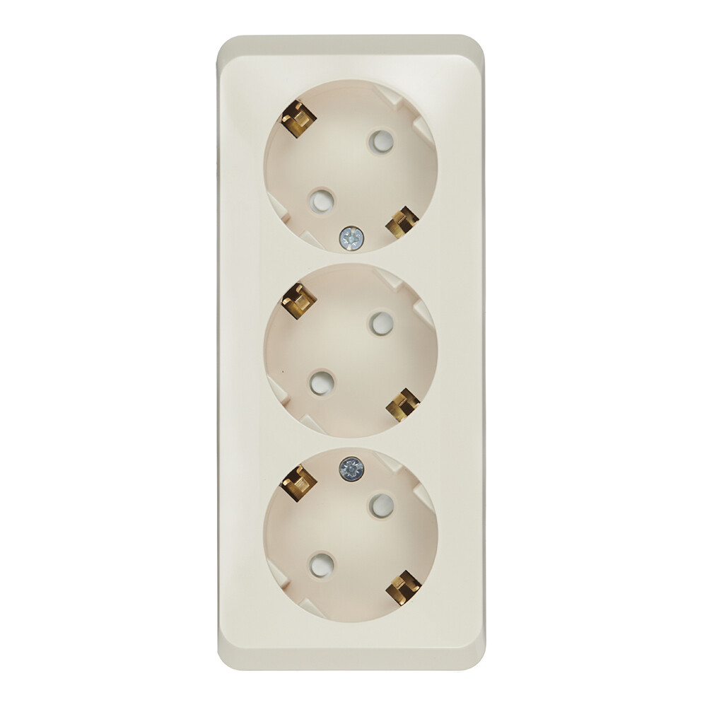 Изображение товара Розетка Systeme Electric Этюд накладная кремовая со шторками PA16-012K