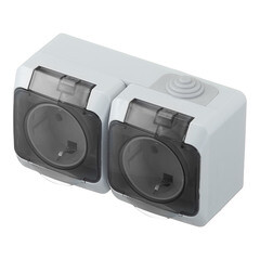 Розетка Systeme Electric Этюд накладная серая со шторками с крышкой (PA16-244C) - фото 6