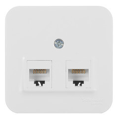 Изображение товара Розетка компьютерная Systeme Electric Blanca накладная белая 2хRJ45 (BLNIA045451)