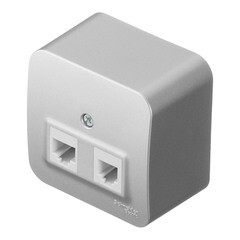 Розетка компьютерная/ телефонная Systeme Electric Blanca накладная алюминий RJ11/ RJ45 (BLNIA045113) - фото 3