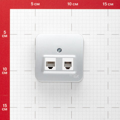 Розетка компьютерная/ телефонная Systeme Electric Blanca накладная алюминий RJ11/ RJ45 (BLNIA045113) - фото 4