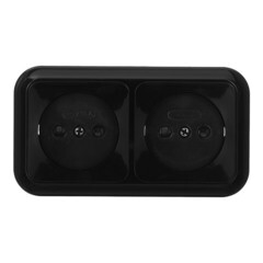 Розетка Svet накладная черная со шторками (EV0361-8321/4883/4884) - фото 1