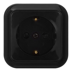 Розетка Svet накладная черная со шторками (EV0361-8411/4944) - фото 1