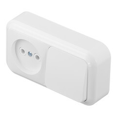 Блок выключатель и розетка Svet одноклавишный накладной белый (EV0362-5140/5675) - фото 5