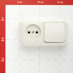 Блок выключатель и розетка Svet одноклавишный накладной бежевый (EV0362-5142/5682) - фото 2