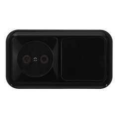 Блок выключатель и розетка Svet одноклавишный накладной черный (EV0362-5141/5699/5697) - фото 1