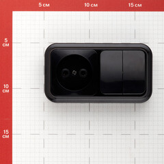 Блок выключатель и розетка Svet двухклавишный накладной черный (EV0362-5241/5729) - фото 2