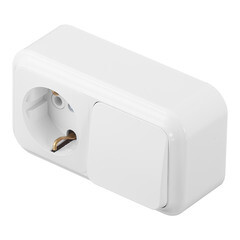 Блок выключатель и розетка Svet одноклавишный накладной белый (EV0362-5120/5736) - фото 5