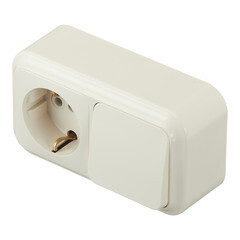 Блок выключатель и розетка Svet одноклавишный накладной бежевый (EV0362-5122/5743) - фото 5